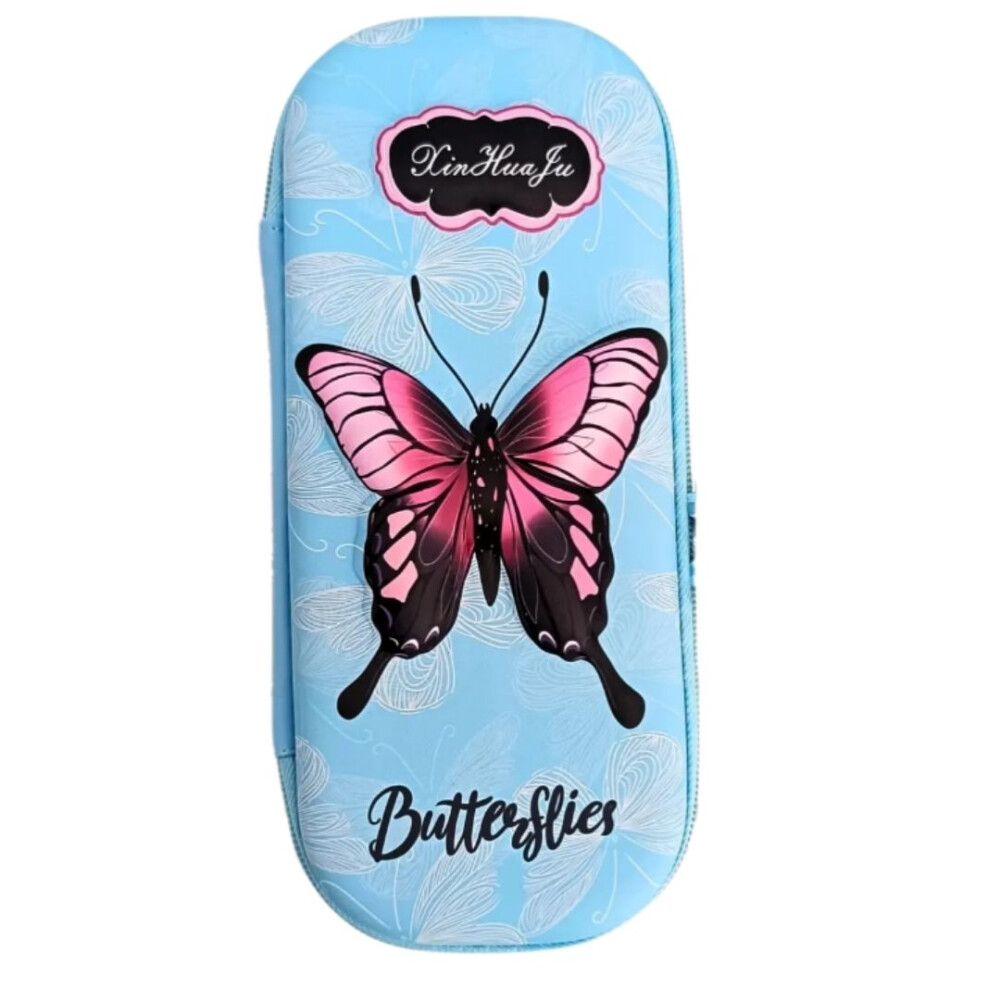 Cartuchera 3d Resistente Estampada 1 Piso Niña MARIPOSA CELESTE