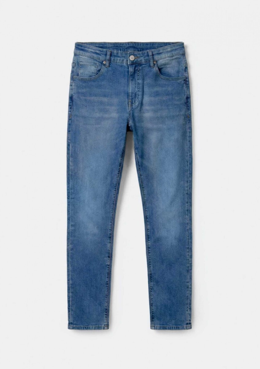 PANTALONES VAQUEROS AJUSTADOS BÁSICOS CON ELASTANO - AZUL 