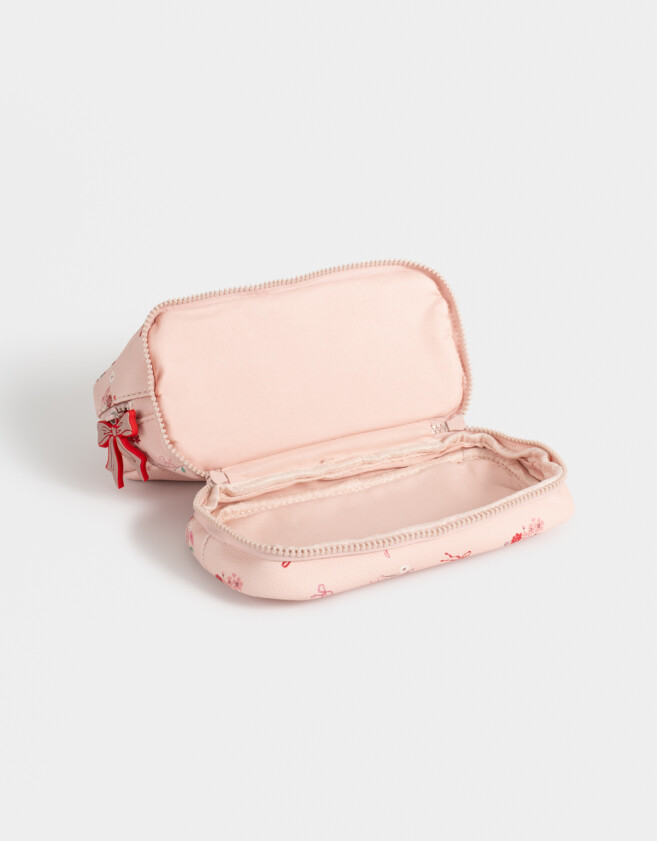 Porta Cosméticos Portacosméticos Cuerina - Estampado Flores