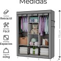 Ropero Placard Desmontable De Tela 1.75m X 1.30m Gris