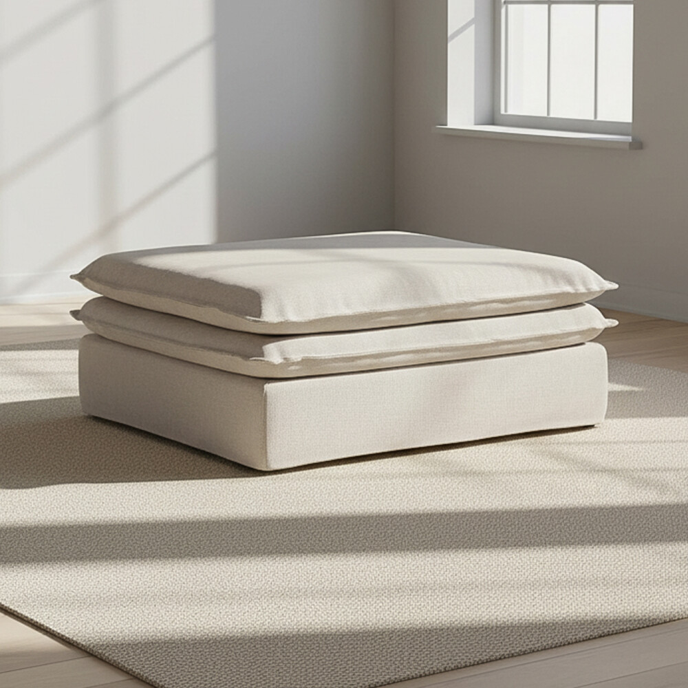 PUFF TELA-PREMIUM NATURAL-BEIGE LAZY NATURAL