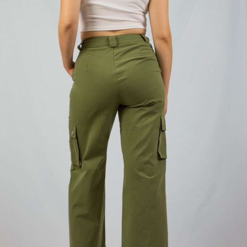 Pantalon Cargo Cropped Green