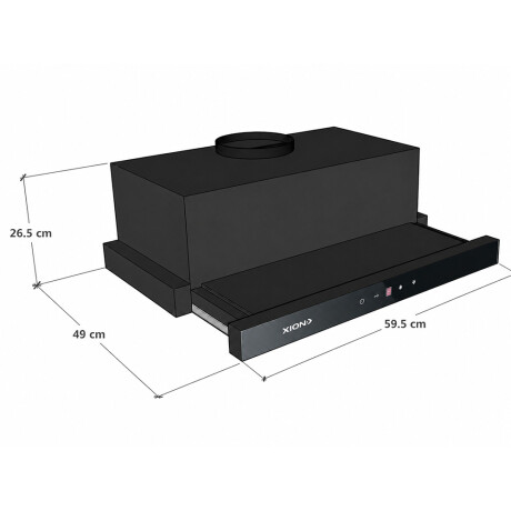 campana extractora telescopica full black/glass COLOR UNICO