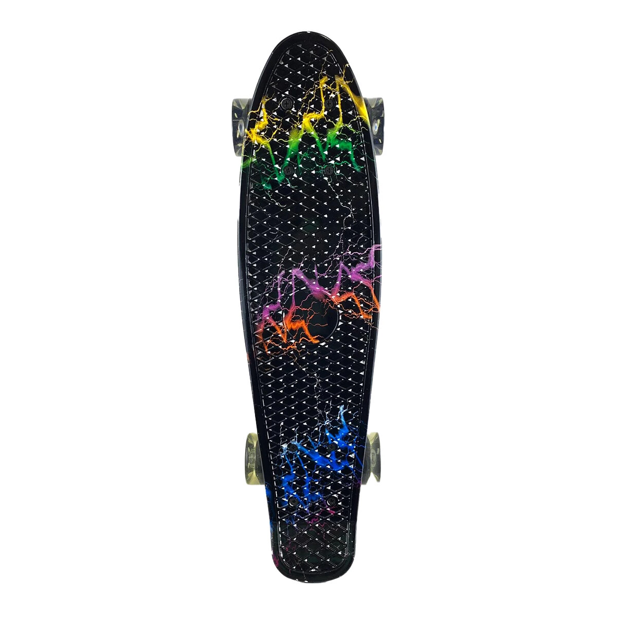 Skate Patineta Penny 55 Cm Con Diseño - Negro Con Zigzag 