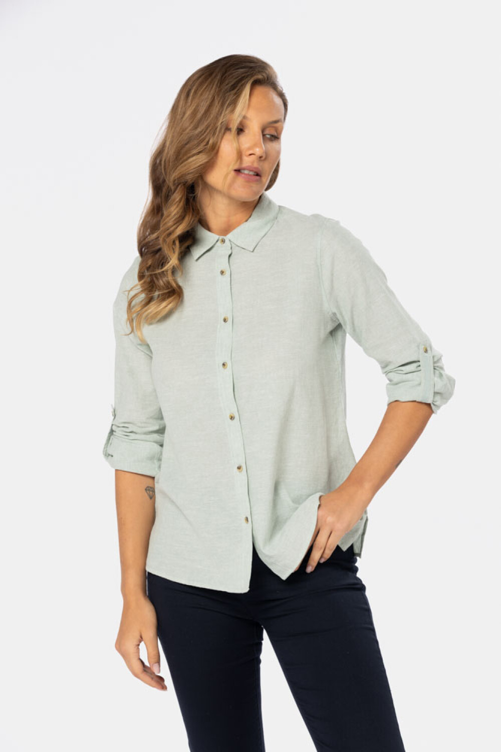 CAMISA DE LINO Verde