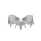 Set de 2 Sillas Skarpo + Mesa de exterior Gris