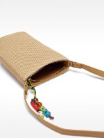 Bolso Para Móvil Efecto Rafia beige
