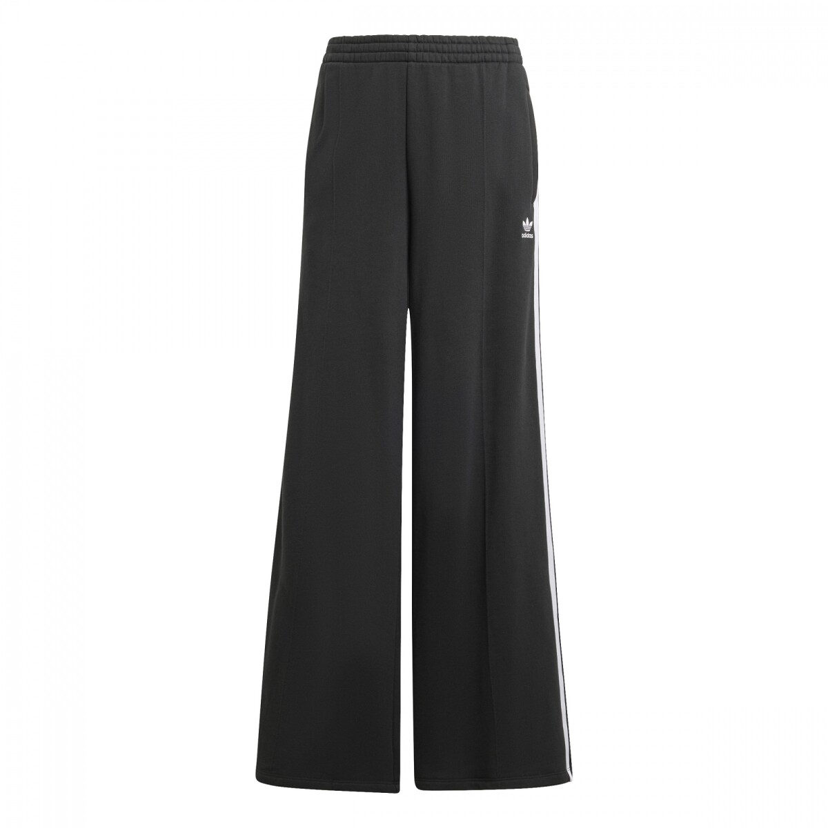 Pantalón Loose French Terry Wide Leg 3 bandas de Mujer - Negro 