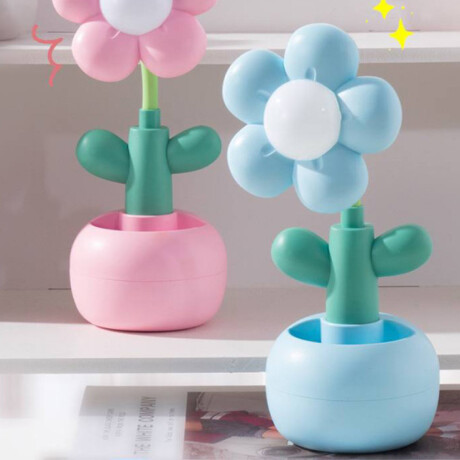 Lámpara de escritorio flor base redonda – diseño infantil Celeste