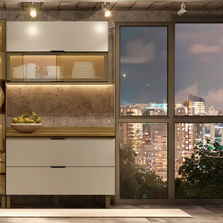 Modulo Basculante Para Cocina 120 cms. GAMAS DE BEIGE
