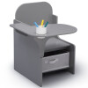 Escritorio con silla y almacenamiento gris Escritorio con silla y almacenamiento gris
