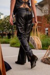 Leather Rosette jeans Negro