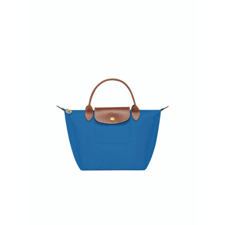 Longchamp -Cartera Longchamp plegable de nylon con cierre y asa corta, Le pliage S Azul