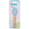 Cuchara de silicona y bambu BUBA celeste