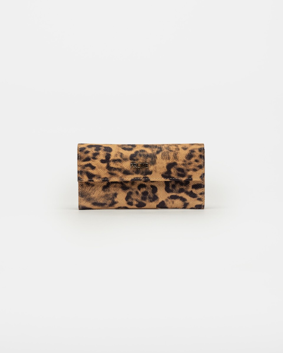 Billetera Chicago En Cuero Animal Print - Negro 