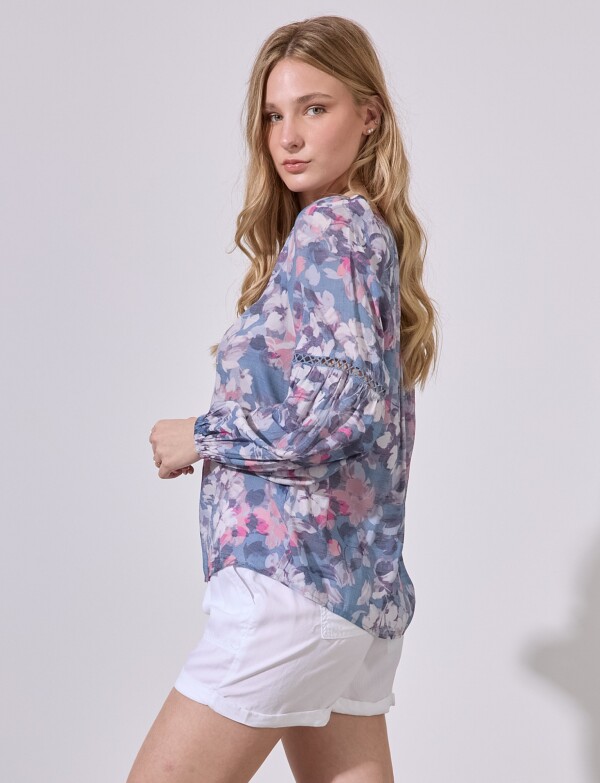 Blusa Flores AZUL/MULTI