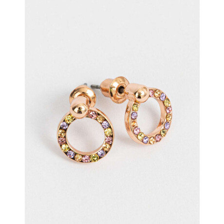 Aros Con Strass Dorado Oro Rosa