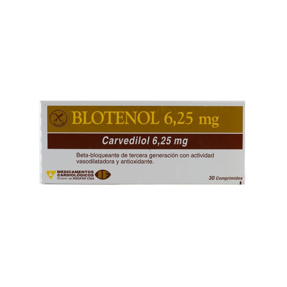 BLOTENOL 6,25 MG. CJ X 30 COMPRIMIDOS única