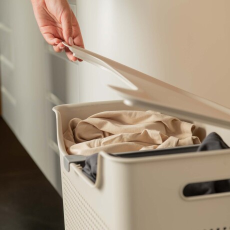 CESTO ROPA DOBLE PLASTICO NATURAL-BEIGE CFW2000