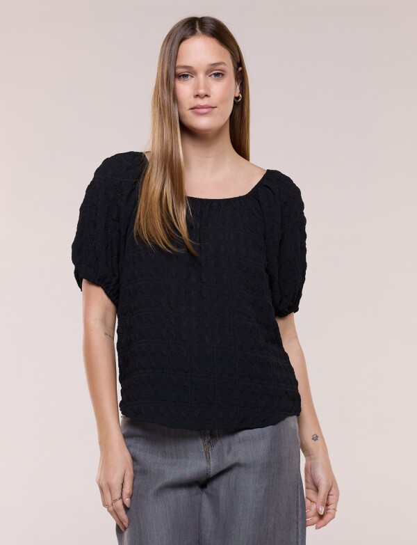 Blusa Manga Balloon NEGRO