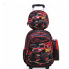 Mochila con carrito, lonchera y cartuchera. Monster car