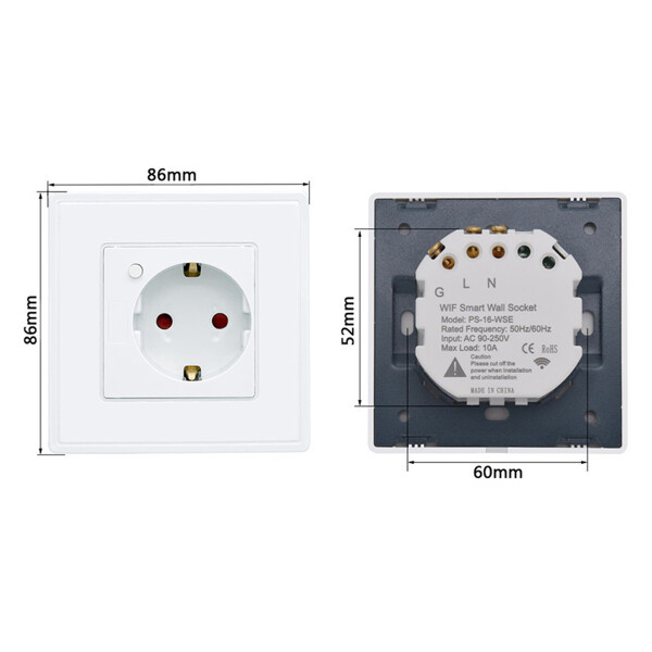 Enchufe Shuko De Toma Corriente Wi-fi Tuya Smart Pared TUYA SMART ENCHUFE SHUKO WIFI SMP 16 ***