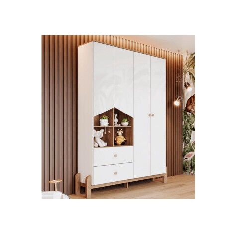 ROPERO 4 PUERTAS TERNURA. BLANCO/JEQUITI ROPERO 4 PUERTAS TERNURA. BLANCO/JEQUITI