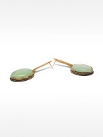 Pendientes Largos Maxi De Barra Con Piedras azul