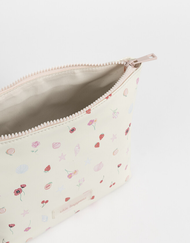 Porta Cosméticos Portacosméticos Con Tag - Estampado Flores