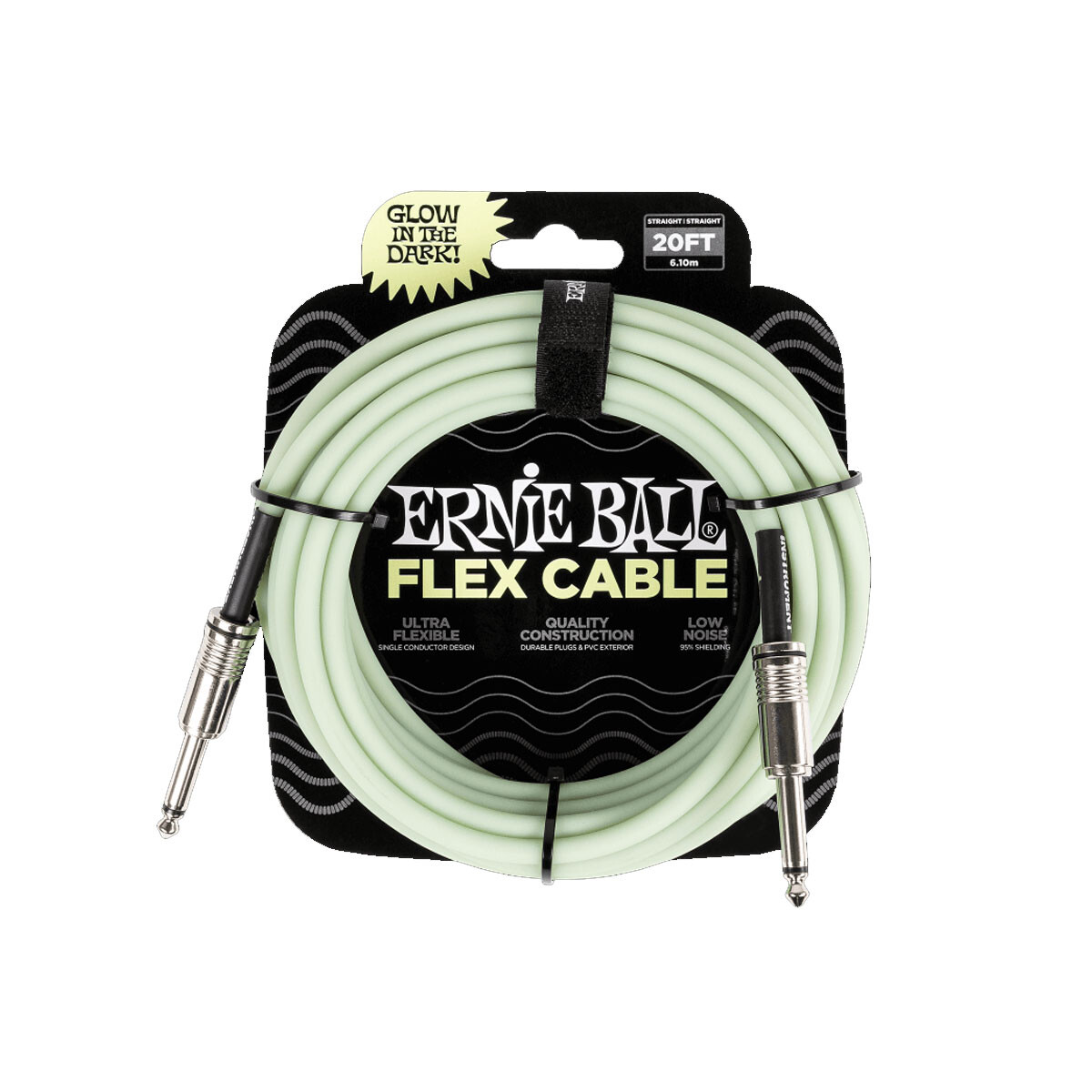 CABLE PARA GUITARRA ERNIE BALL FLEX CABLE GLOW IN DARK 6 MTS 