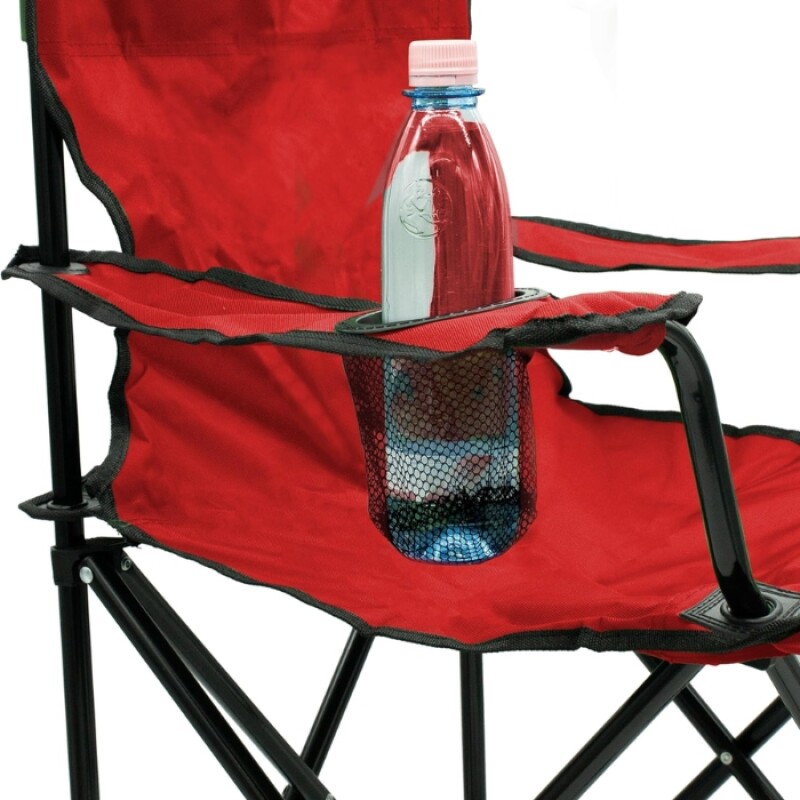 Silla plegable capitán con apoya brazos Rojo