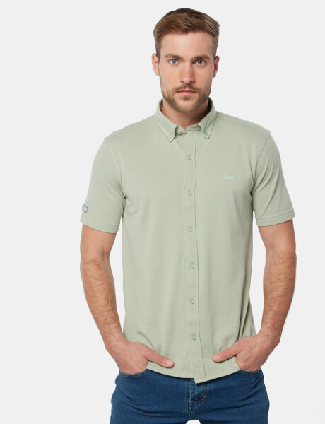 CAMISA LISA EN PIQUE Menta