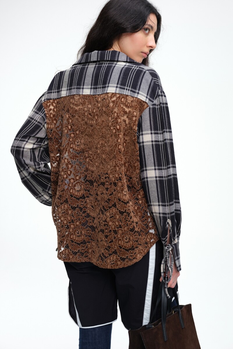 Camisa espalda encaje Negro