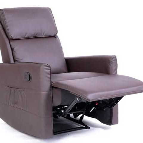 POLTRONA Recliner 1 Cuerpo Simil Cuero Creta Marron Sin color