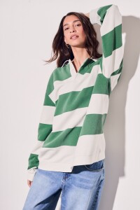 Sweater Polo Rayas Verde