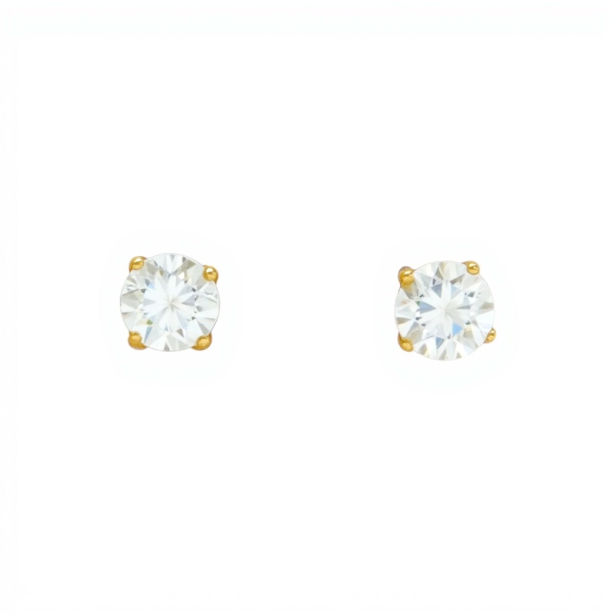 Caravanas Solitario oro- Oro bajo - Zirconia - CA8174 - conpiedra 