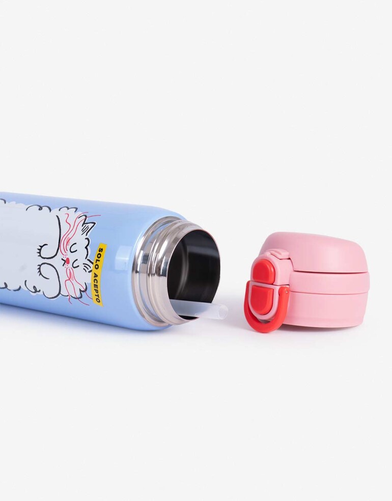 Artículos cocina Vasos y Botellas Botella Metálica Estampada Con Tapa Y Botón - Combinacion Tricolor