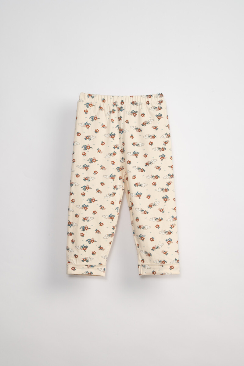 Conjunto pijama Flores Crudo