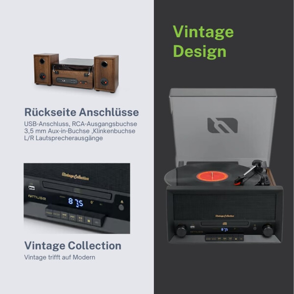 Bandeja De Vinilo Tocadiscos Muse Mt-120mb BANDEJA VINILO MUSE MT-120MB C/PARLANTES