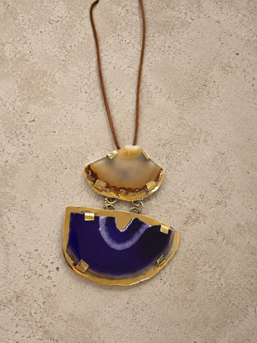 Cracked Necklace - Violeta Y Gris 
