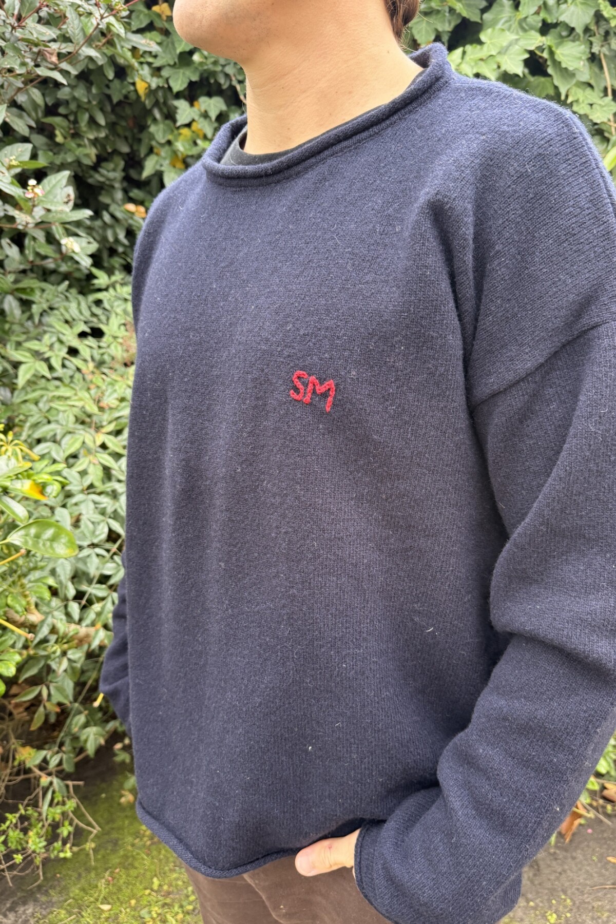 Wool Sweater Men Azul Marino