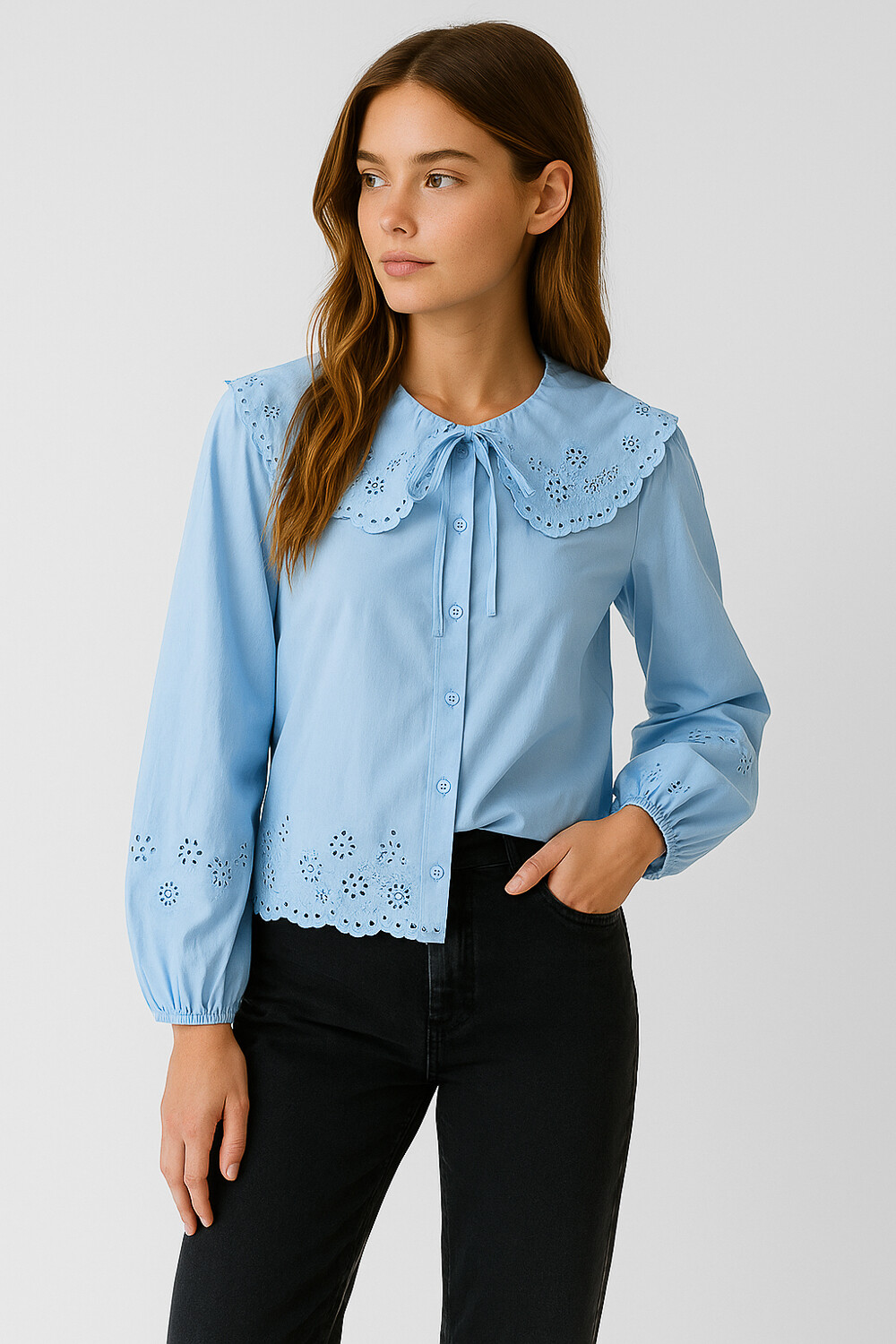 Camisa Serva Celeste