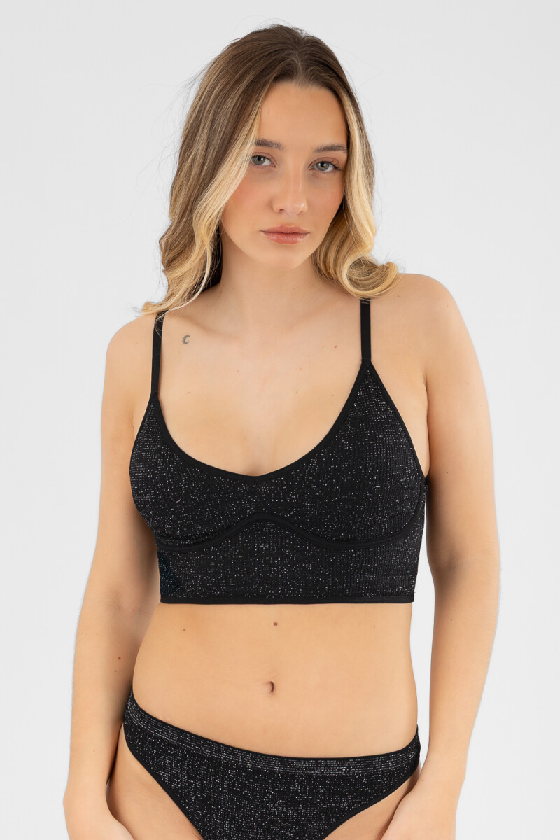 Top largo romero Negro