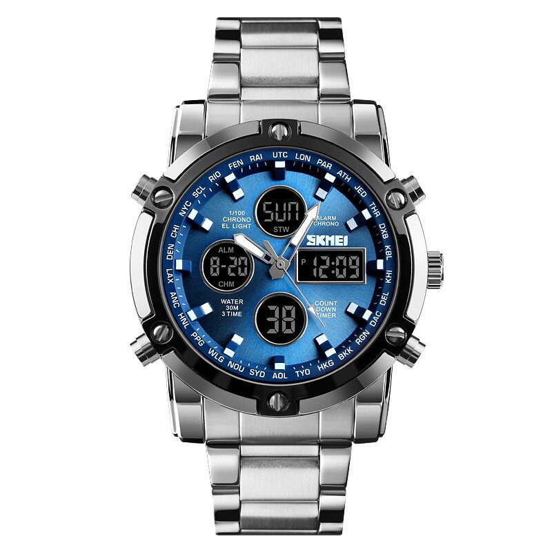 Reloj Skmei 1389BU para hombre en acero color plateado Reloj Skmei 1389bu Para Hombre En Acero Color Plateado
