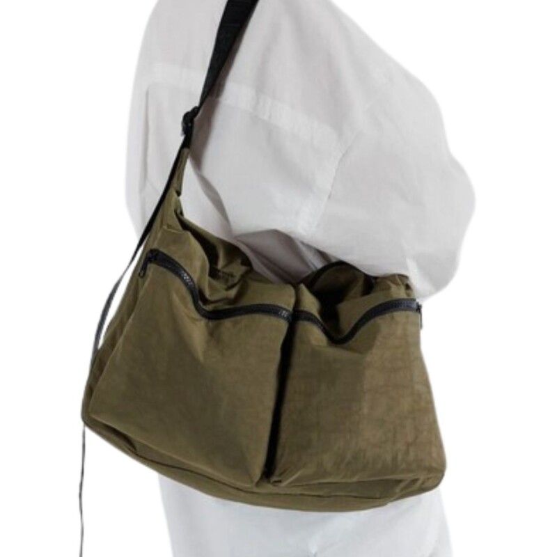CARBAG-L Cartera Morral Nylon Bolsillos Al Frente Tipo Cargo Baggu - Seaweed