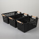 Set x3 Cesto calado con asas 30x15x13 NEGRO