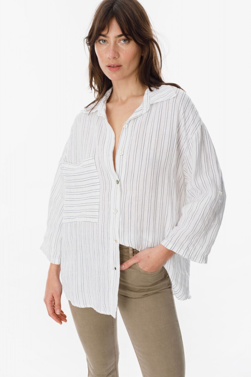 Camisa Ulises Raya Negra/Blanca