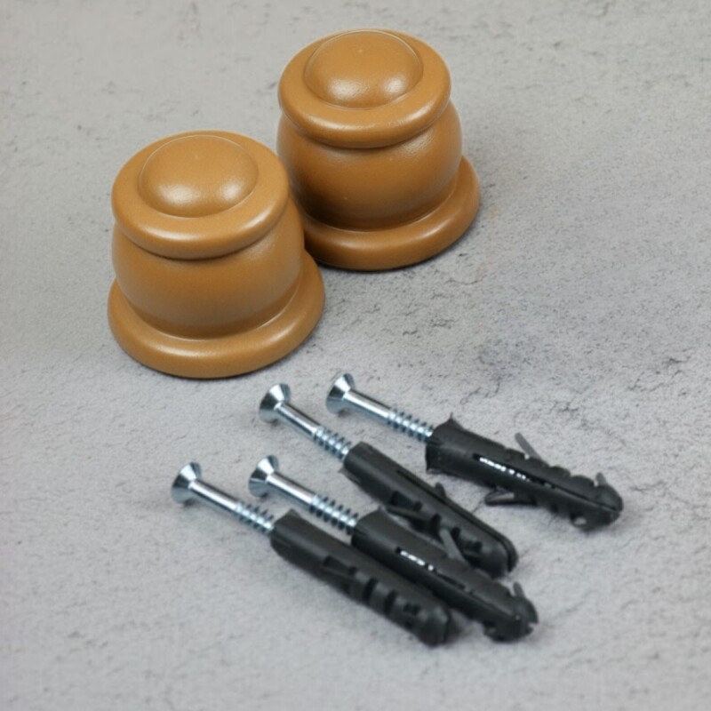 Set x2 soporte de techo simple 28mm x 19mm MARRON CLARO