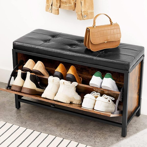 Zapatera con asiento ecocuero Zapatera con asiento ecocuero