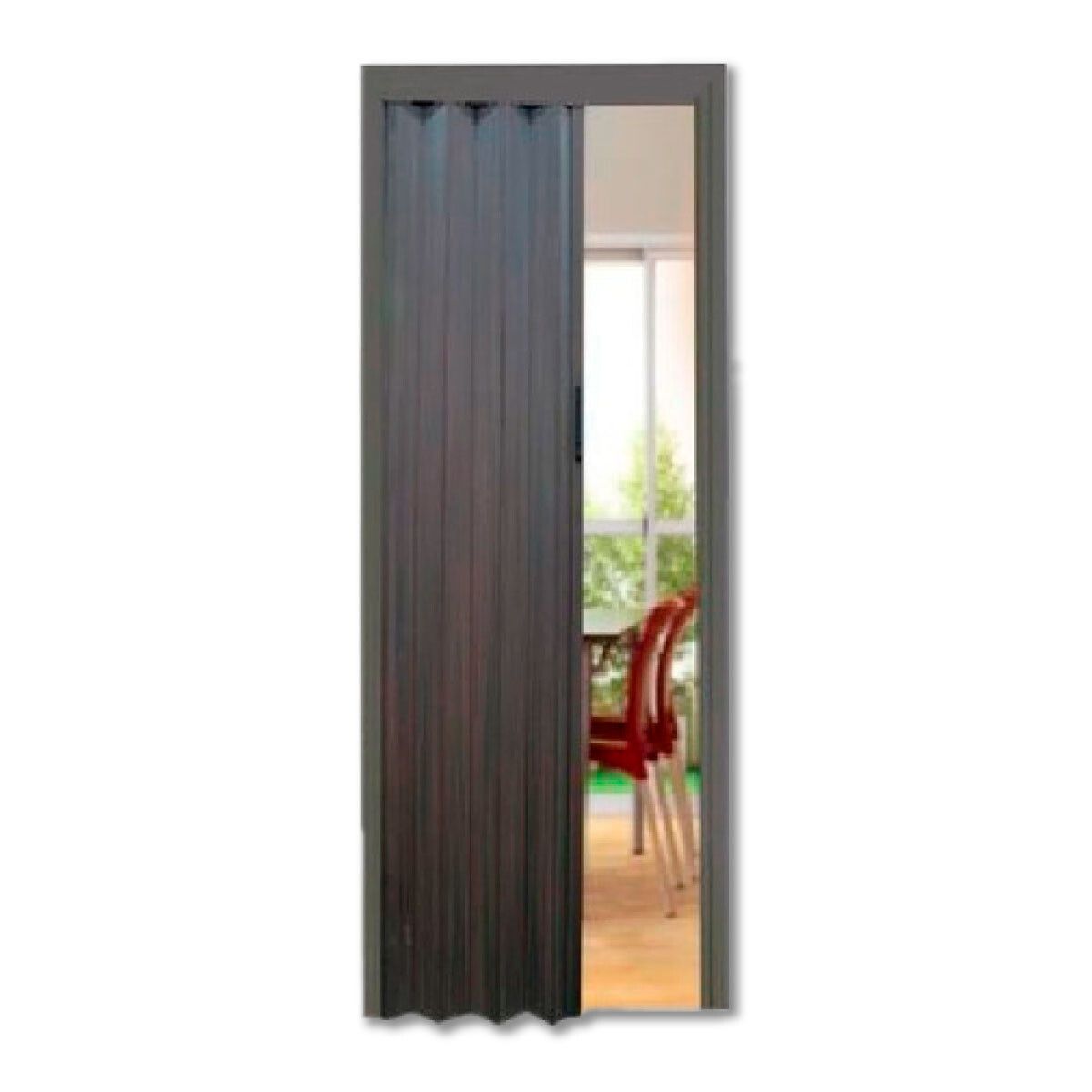 Puerta Plegable De Pvc Color Negra 0,80x2,10 